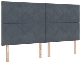 vidaXL Κρεβάτι με ελατήρια με στρώμα Σκούρο γκρι 180 x 200 cm Βελούδο