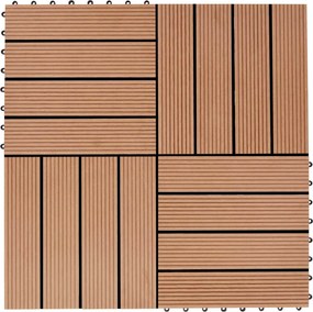vidaXL Πλάκα Κατασκευής 22 pcs Ξύλο teak 30 x 30 cm WPC