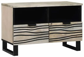 vidaXL Ντουλάπι TV με συρτάρι Λευκό 70 x 33 x 46 εκ Μασίφ ξύλο μάνγκο