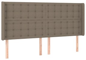 Κρεβάτι Boxspring με Στρώμα &amp; LED Taupe 160x200 εκ. Υφασμάτινο - Μπεζ-Γκρι