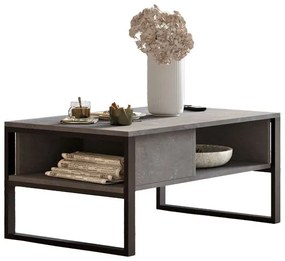 Τραπέζι σαλονιού Honora pakoworld ανθρακί antique-μαύρο 100x60x44.5εκ