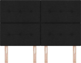 vidaXL LED κεφαλάρι Μαύρο ύφασμα