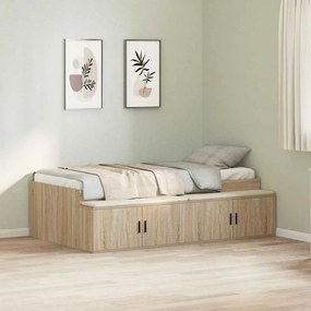 vidaXL Σκελετός Κρεβατιού Δρύς Sonoma 80 x 200 cm Επεξεργασμένο ξύλο