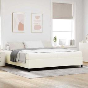 vidaXL Σκελετός Κρεβατιού με στρώμα Κρεμ 200 x 200 cm ύφασμα