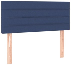 Κρεβάτι Boxspring με Στρώμα Μπλε 90x190 εκ.Υφασμάτινο 3126851