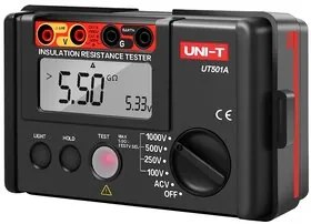 UNI-T Tester μόνωσης UT501A, 100V/250V/500V/1000V