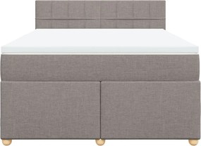 vidaXL Κρεβάτι Boxspring με Στρώμα Taupe 140x200 εκ. Υφασμάτινο
