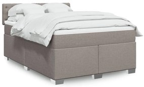 vidaXL Κρεβάτι Boxspring με Στρώμα Taupe 140x190 εκ. Υφασμάτινο