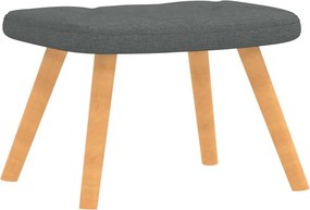 vidaXL Πολυθρόνα Relax Σκούρο Γκρι Υφασμάτινη με Σκαμπό