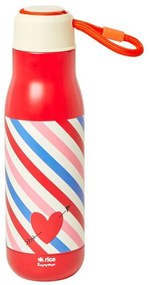 Rice Ανοξείδωτο Μπουκάλι - Θερμός 500 ml 'Candy Stripes' Κόκκινο SΤΒΟΤ-CΑS