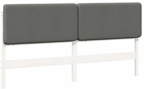 vidaXL Ταπετσαρισμένο κεφαλάρι Λευκό και Ανοιχτό Γκρι 200 cm
