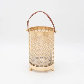 Φανάρι Μεταλλικό 819-00253 Φ14x22cm Gold Estheti Home Metal