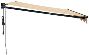 vidaXL Τέντα Πτυσσόμενη Αυτόματη Κίτρινη και Λευκή 4,5 x 3 μ.