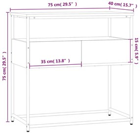 Τραπέζι Κονσόλα Μαύρο 75x40x75 εκ. από Επεξεργ. Ξύλο - Μαύρο