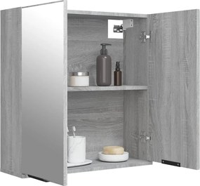 vidaXL Ντουλάπι Μπάνιου με Καθρέφτη Γκρι sonoma 64 x 20 x 67 εκ.