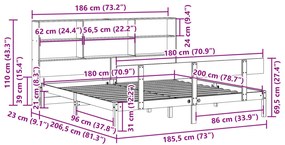 ΚΡΕΒΑΤΙ ΒΙΒΛΙΟΘΗΚΗ ΧΩΡΙΣ ΣΤΡΩΜΑ 180X200 ΕΚ ΜΑΣΙΦ ΞΥΛΟ ΠΕΥΚΟΥ 3321815