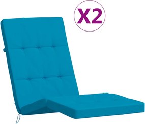 vidaXL Μαξιλάρια Ξαπλώστρας 2 τεμ. Γαλάζια από Ύφασμα Oxford