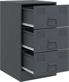 vidaXL Κομοδίνα 2 τεμ. Ανθρακί 34,5x39x62 εκ. από Χάλυβα