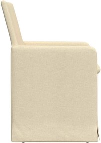 vidaXL Καρέκλες φαγητού 2 pcs Κρεμ 57 x 67 x 95 εκ ύφασμα