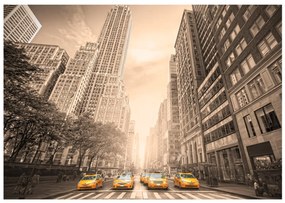 Φωτοταπετσαρία - New York taxi - sepia 300x210