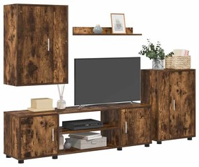 vidaXL Σετ 4 τεμαχίων για ντουλάπα τηλεόρασης 4 pcs Καπνιστή δρυς