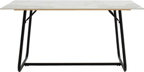 Τραπέζι Revello pakoworld sintered stone λευκό μαρμάρου-μαύρο 150x90x75εκ