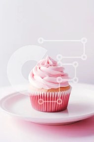 Intra Συλλεκτικό Ξύλινο Παζλ Plywood 4mm - Frosted Cupcake με ροζ γλάσο Σε Ξύλινο Κουτί - Διαστάσεις: 10x10 cm – 25 κομμάτια