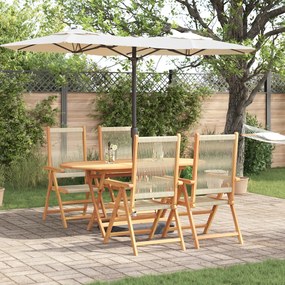vidaXL Πτυσσόμενο Τραπέζι Κήπου 5 pcs Μπεζ 160x85x75 εκ.