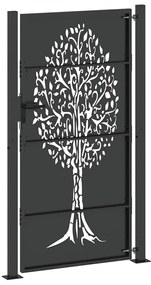 vidaXL Πύλη Κήπου Μαύρο 105 x 175 cm Ατσάλι με Επικάλυψη Πούδρας