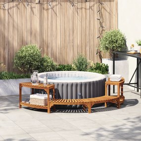 vidaXL Γύρω από τη σάουνα μισού κύκλου 252x111.5x55.5 εκ από μασίφ ξύλο ακακίας