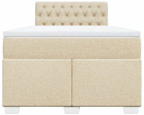 Κρεβάτι Boxspring με Στρώμα Κρεμ 120x200 εκ. Υφασμάτινο - Κρεμ