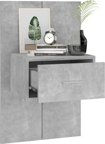 vidaXL Κομοδίνα Επιτοίχια 2 τεμ. Γκρι Σκυροδέματος