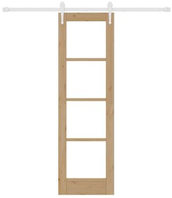 vidaXL Ολισθητή Πόρτα Καφέ 61 x 198.5 εκ. Ξύλο και μέταλλο