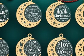 Σετ των 3 Intra απο ξύλο plywood 3mm-4mm πάχος Χριστουγεννιάτικο στολίδι Δέσμη κοπής με λέιζερ Δίασταση 8x8 cm INTRAFABR-83740976