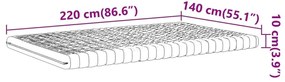 Στρώμα Αφρού 7 Ζωνών Σκληρότητα 20 ILD Λευκό 140x220 εκ. - Λευκό