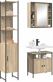 vidaXL Σετ Επίπλων Μπάνιου 3 pcs Δρύς Sonoma Επεξεργασμένο ξύλο