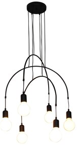 Φωτιστικό Οροφής  HL-3527-6 EVERDINA BLACK PENDANT - Μέταλλο - 77-3823