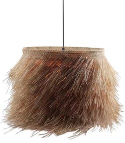 Φωτιστικό οροφής Hairy Inart Ε27 ρατάν σε φυσική απόχρωση Φ70x40εκ