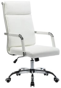 Καρέκλα γραφείου διευθυντη Mavel PU λευκό 55x62x100-110εκ 55x62x110 εκ.