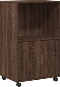 vidaXL Ντουλάπι Τροχήλατο Καφέ Δρυς 55x40x91 εκ. από Επεξ. Ξύλο
