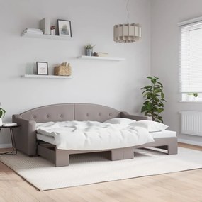 Καναπές Κρεβάτι Συρόμενος Taupe 80 x 200 εκ. Υφασμάτινος - Μπεζ-Γκρι