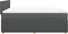 vidaXL Κρεβάτι Boxspring με Στρώμα Σκούρο Γκρι 160x200 εκ Υφασμάτινο