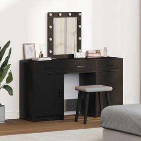 vidaXL Σετ Dressing Table 3 Τεμαχίων με LED Μαύρο Επεξεργασμένο Ξύλο