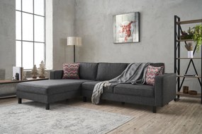 Corner Sofa Kale Linen Left - Anthracite Anthracite