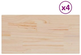 vidaXL Επιφάνειες Τραπεζιού Ορθογώνιες 4 τεμ. 90x45x1,7 εκ Μασίφ Πεύκο