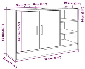 ΝΤΟΥΛΑΠΙ ΝΙΠΤΗΡΑ GREY SONOMA 90X29X55 ΕΚ. ΕΠΕΞΕΡΓΑΣΜΕΝΟ ΞΥΛΟ 848127