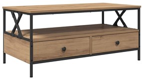 vidaXL Τραπεζάκι σαλονιού with Drawer artisan δρυς 100 x 51 x 45 cm