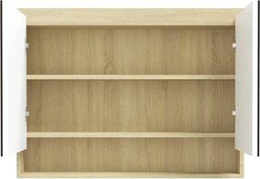 vidaXL Ντουλάπι Μπάνιου με Καθρέφτη 80x15x60 εκ. Λευκό/Δρυς από MDF