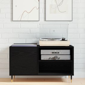 vidaXL Ντουλάπα Δισκογραφίας Μαύρο Δρυς 84,5x38x48 εκ Επεξεργασμένο Ξύλο
