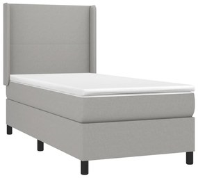 ΚΡΕΒΑΤΙ BOXSPRING ΜΕ ΣΤΡΩΜΑ ΑΝΟΙΧΤΟ ΓΚΡΙ 90X190 ΕΚ. ΥΦΑΣΜΑΤΙΝΟ 3131233